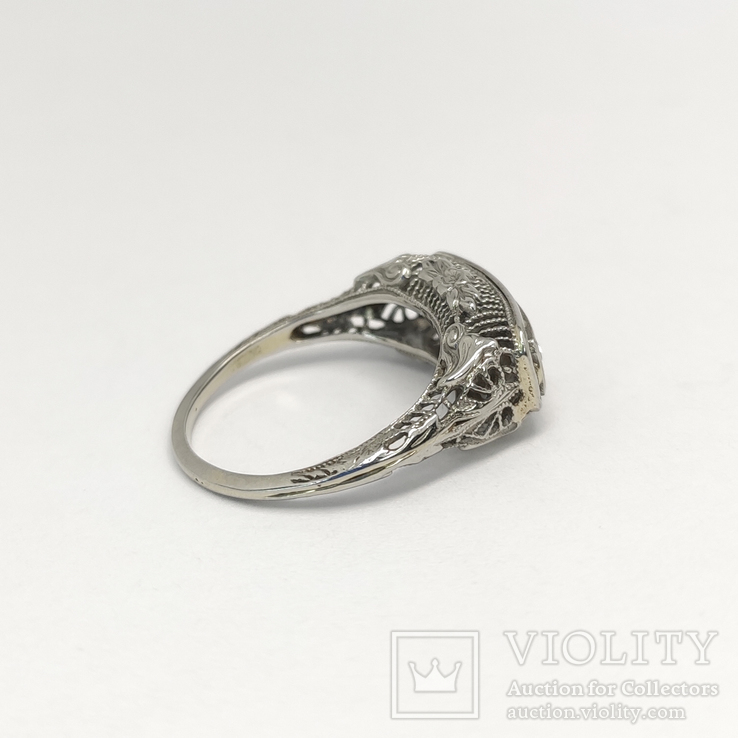 Золотое кольцо эпохи art deco c бриллиантами, фото №3