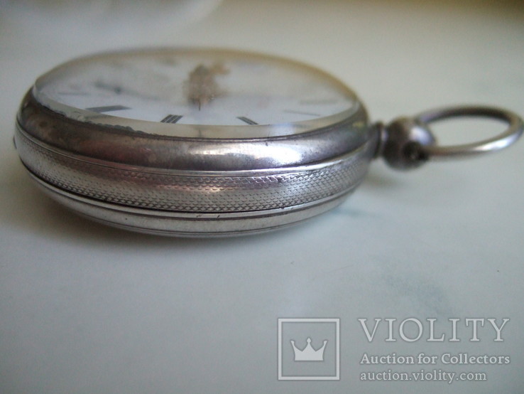 Английские серебрянные часы с фузеей, фото №3