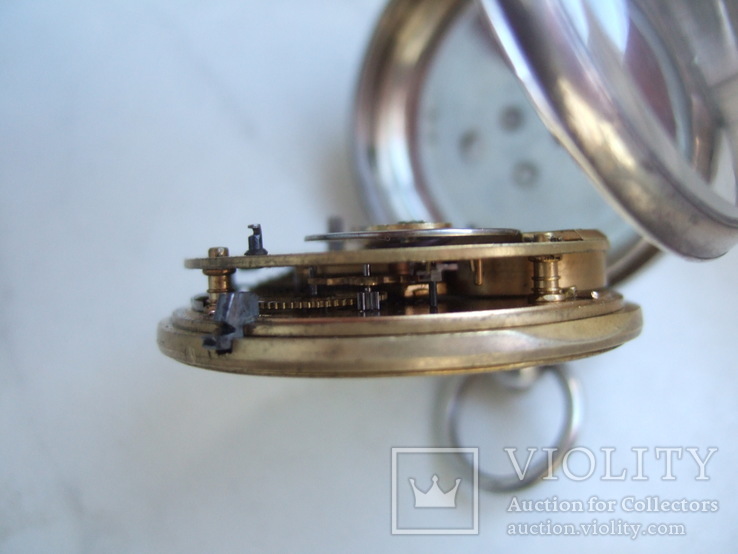 Английские серебрянные часы с фузеей, фото №13