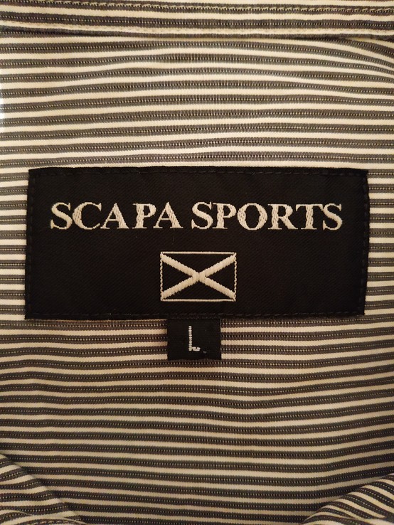 Рубашка серая полоса SCAPA SPORTS Европа коттон p-p L(состояние нового), фото №8