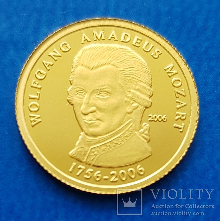 1500 франков 2006г., Моцарт, 1/25 унц. 999`, фото №2