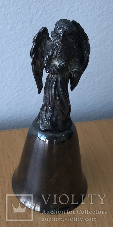 Металлический колокольчик с ангелом, фото №2