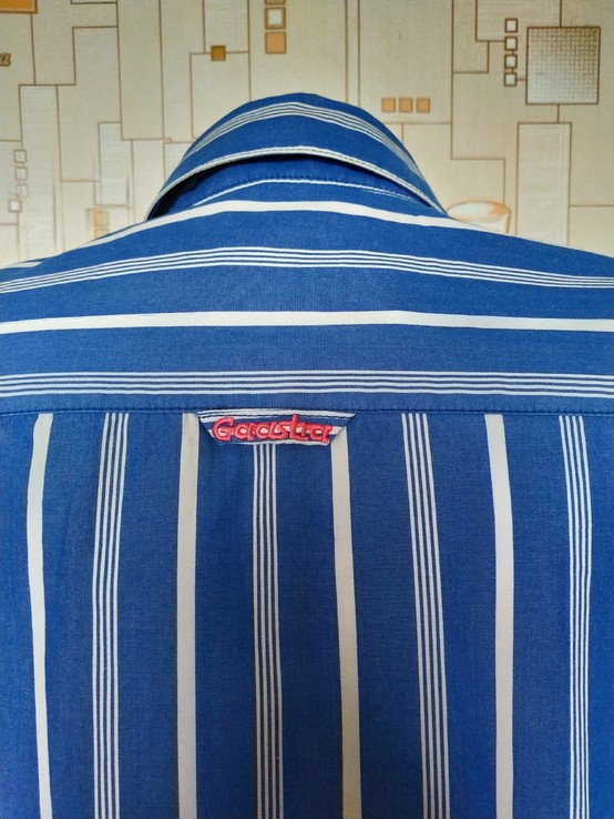 Рубашка. Блузка полоса голубая GAASTRA коттон p-p XL, фото №8