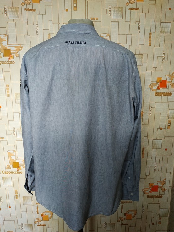 Рубашка серая микрополоска CROSSWIND коттон p-p XL, фото №7