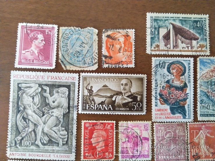 Почтовые марки Италия; Франция; Бельгия; Португалия, фото №3