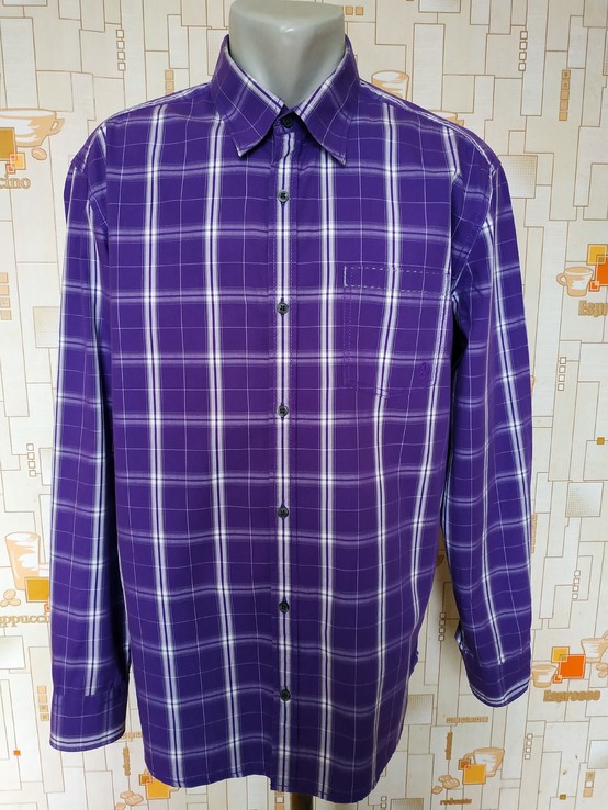 Рубашка фиолетовая клетка S.OLIVER индия коттон p-p L