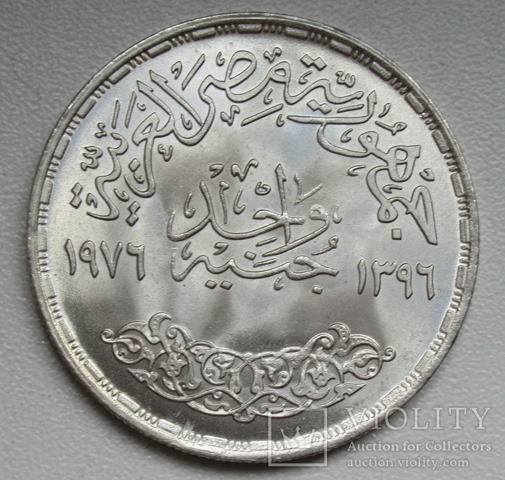 1 фунт 1976 г. Египет " ФАО ", штемпельный блеск, серебро, фото №10
