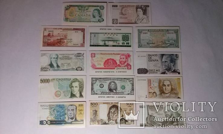 Вкладыши с изображением валют 14 стран мира (14 разных стран) №3., фото №2