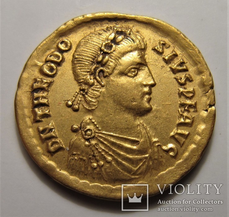  Феодосий I Великий, солид ,Римская империя ., фото №4