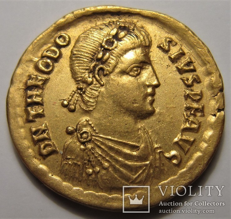  Феодосий I Великий, солид ,Римская империя ., фото №8