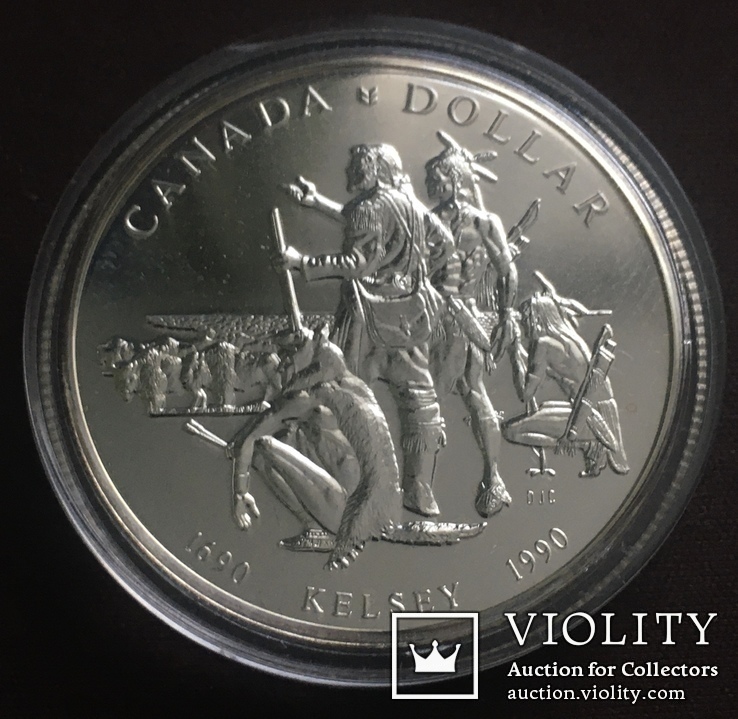  1 доллар 1990 г.  1690 Kelsey 1990 Elizabeth II D G Regina Келси Канада / Канада, фото №2