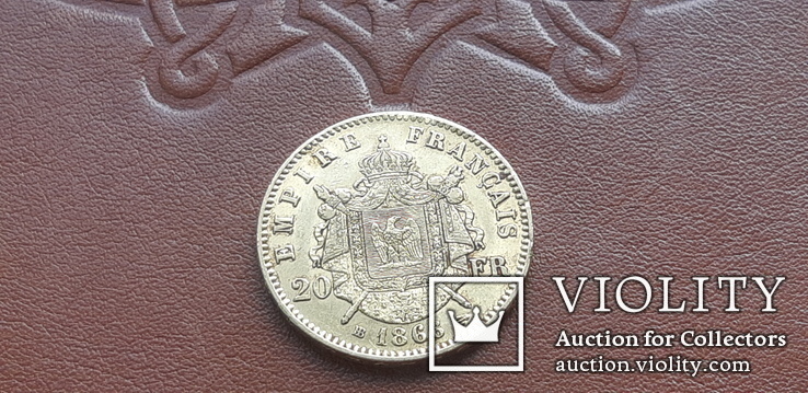 Золото 20 франков 1866 р. Наполеон ІІІ, фото №11