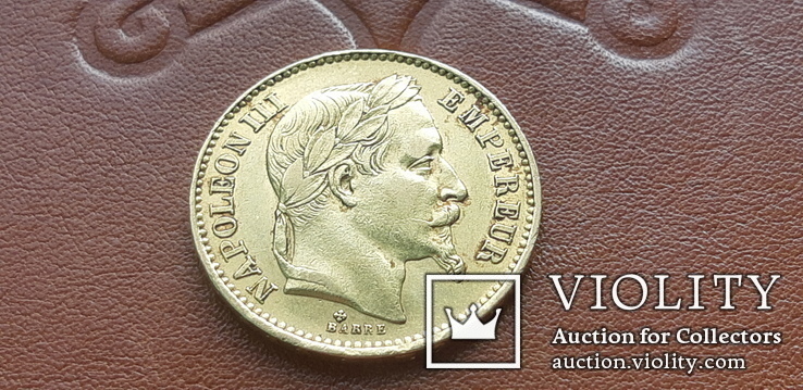 Золото 20 франков 1866 р. Наполеон ІІІ, фото №13