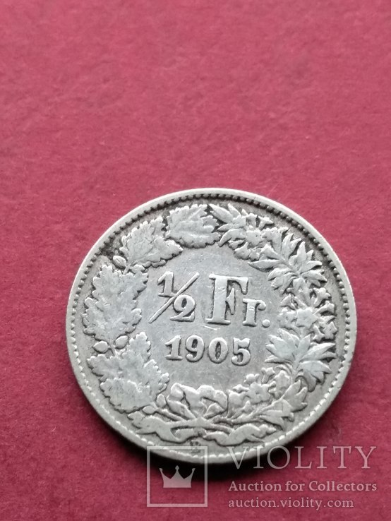 Швейцария 1/2 франка 1905 серебро n1757