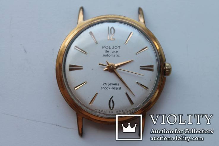 Часы Poljot de luxe, 1 МЧЗ, автоподзавод, 29 камней, AU20, numer zdjęcia 2