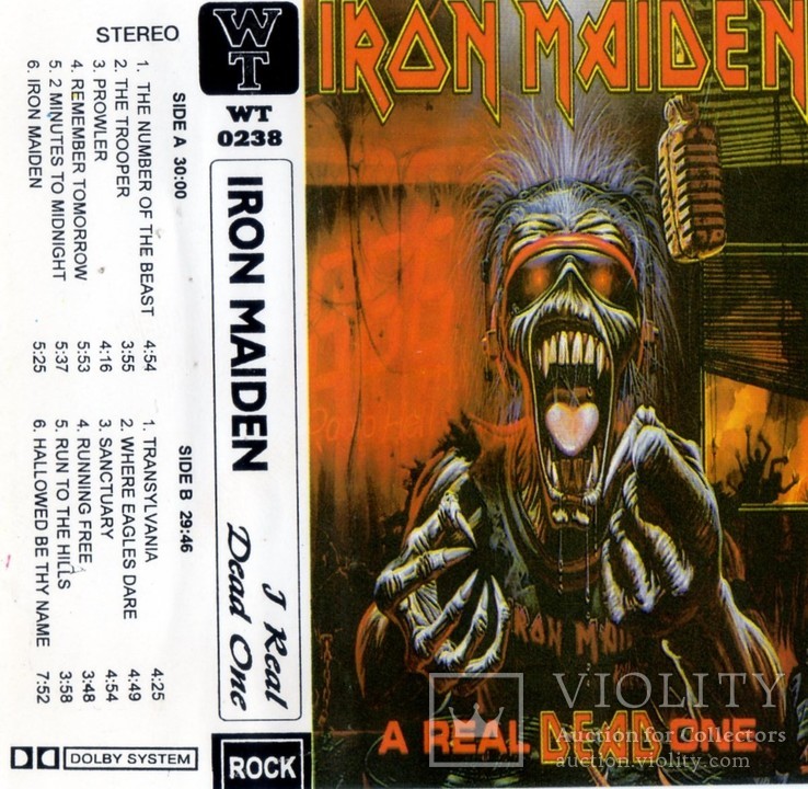 Iron Maiden (A Real Dead One) 1993. (MC). Кассета. Western Thunder. Ukraine., фото №6