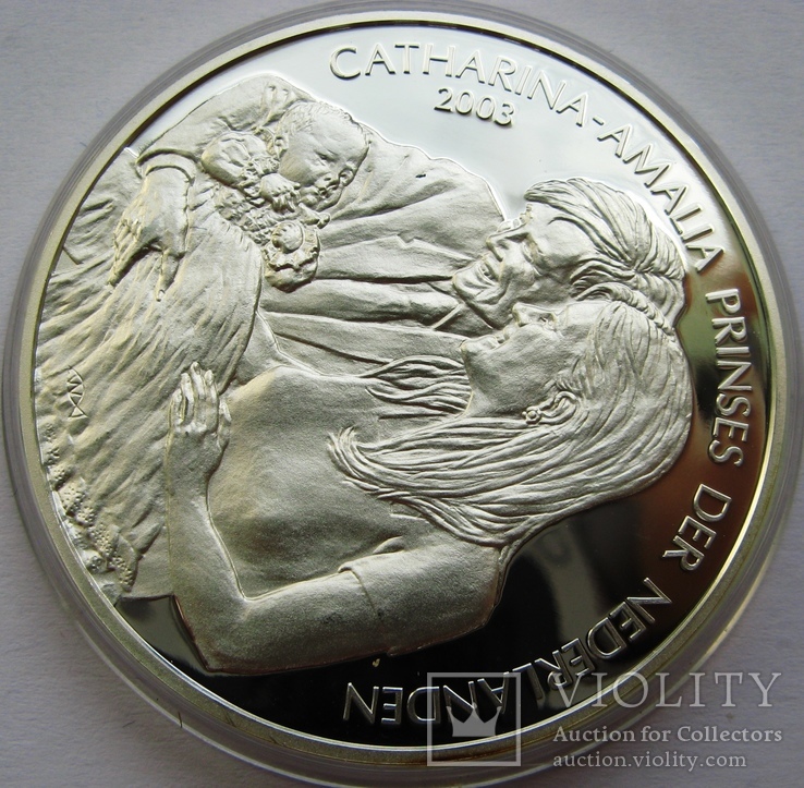 Нидерланды, токен 20 серебряных евро 2003 "Рождение принцессы Катарины-Амалии", фото №4