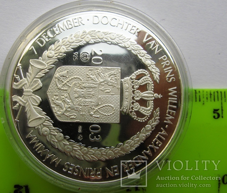 Нидерланды, токен 20 серебряных евро 2003 "Рождение принцессы Катарины-Амалии", фото №5