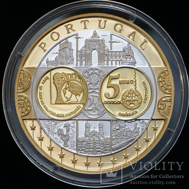 5 Евро Португалия, Европа Позолота, фото №2