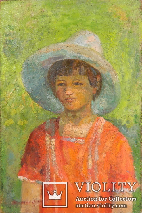 О. Васильева. Портрет девушки 1935.  Х.м. 60 х 40 см., фото №2