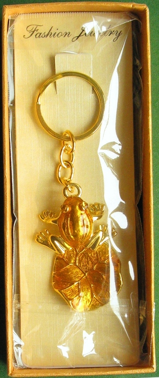 Брелок " золотая жабка " , Сувенирный брелок " золотая лягушка ", photo number 2