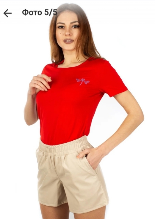 Женская футболка YN. бордо. М., фото №4