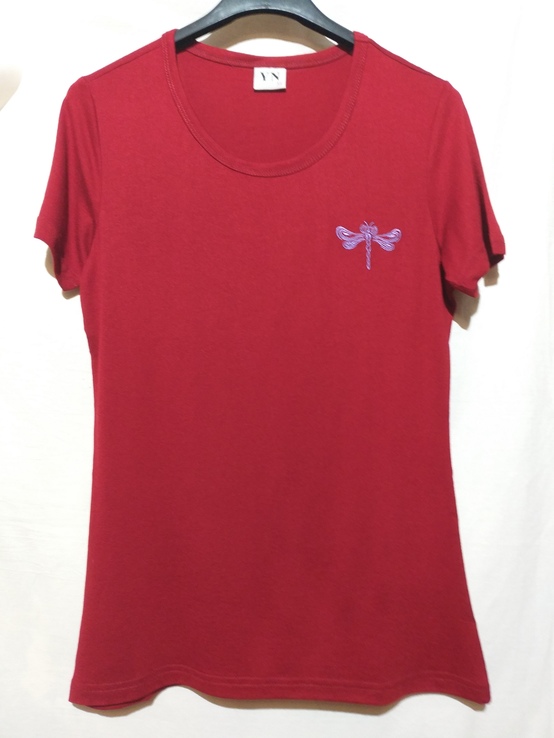 Базовая женская футболка YN. L. бордо., фото №9