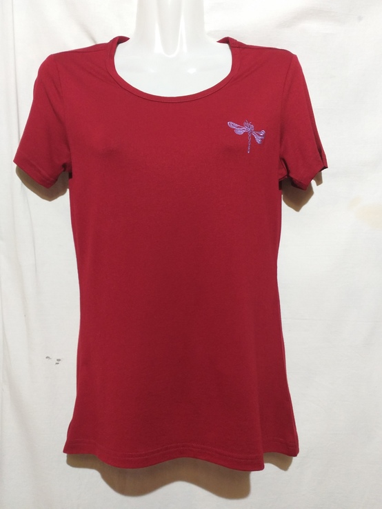 Базовая женская футболка YN. L. бордо., фото №11