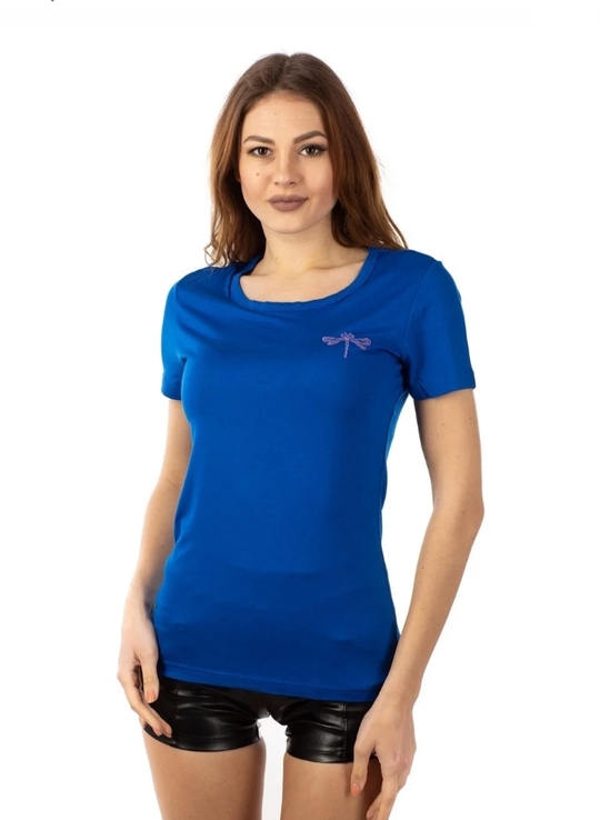 Базовая женская футболка YN. ХS . синяя., фото №2