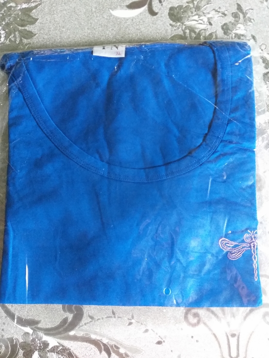 Базовая женская футболка YN. S синяя., фото №8
