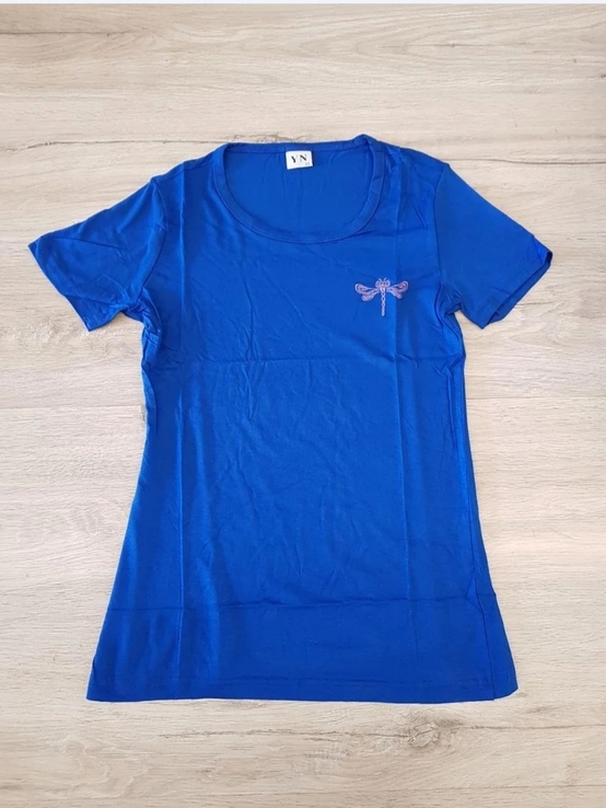 Базовая женская футболка YN. ХL. синяя., фото №4