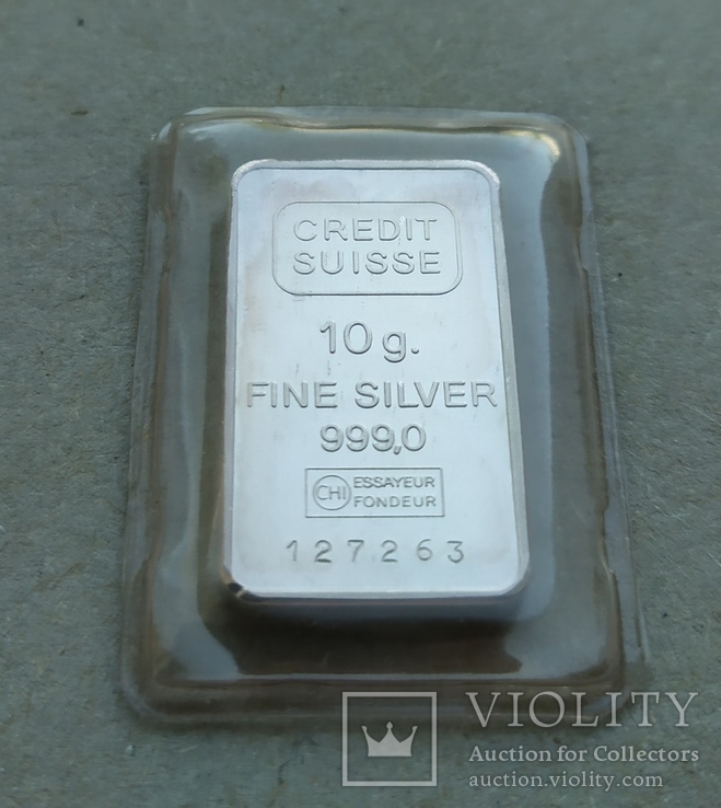 Слиток серебро 999 вес 10 грамм, фото №2