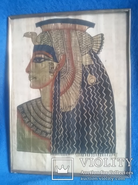Папирус из Египта в металлической рамке 30Х40 см, фото №3