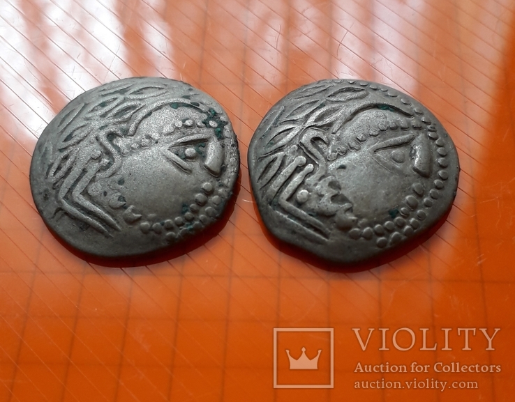 Кельтское подражание тетрадрахме Филиппа II Македонского серебро., фото №2