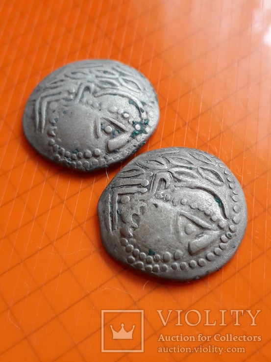 Кельтское подражание тетрадрахме Филиппа II Македонского серебро., фото №7