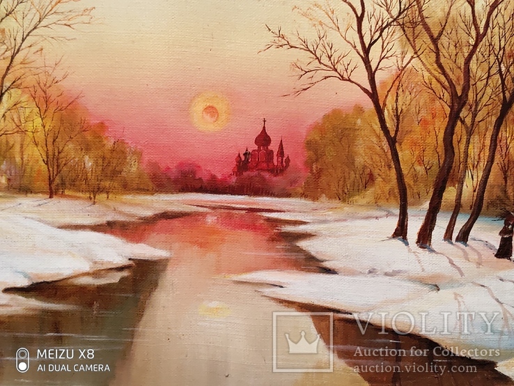 Картина в раме,пейзаж,холст,масло автор Л.Маркелов, фото №4