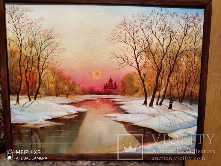 Картина в раме,пейзаж,холст,масло автор Л.Маркелов, фото №8