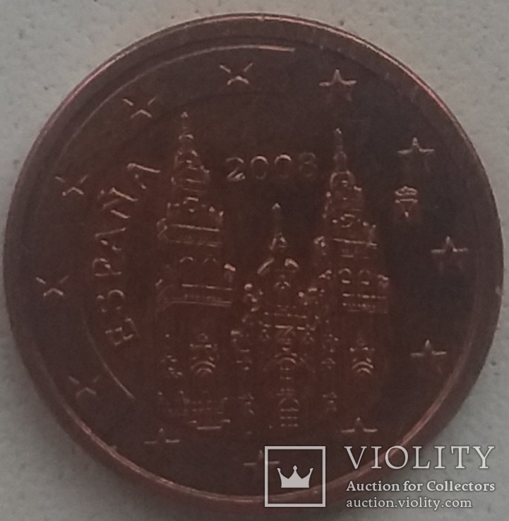 1 евро цент. Испания 2008, фото №7