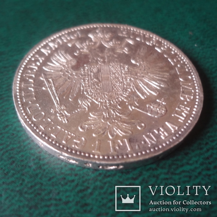Флорин  1861  Австро-Венгрия   серебро     ($10.3.19)~, фото №4