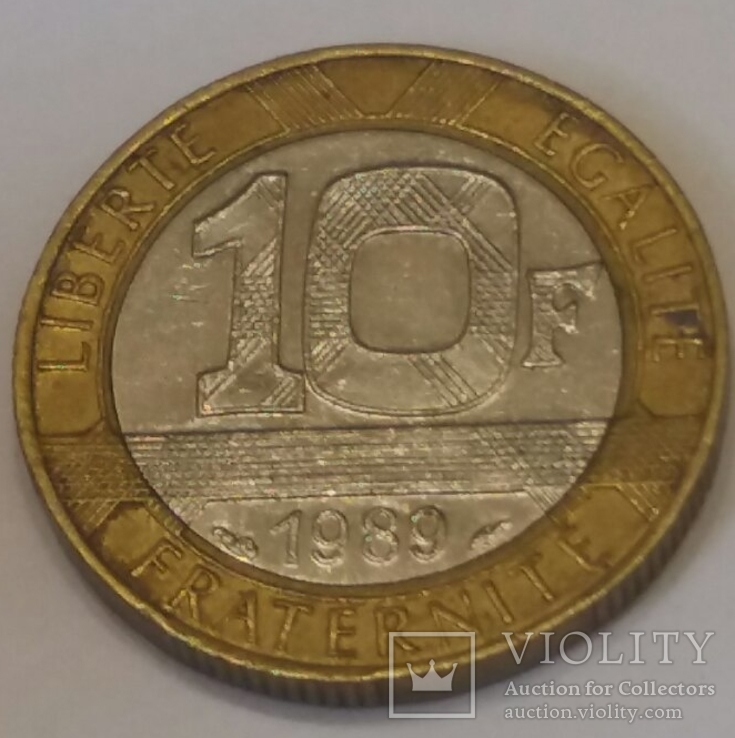 Франція 10 франків, 1989, фото №3