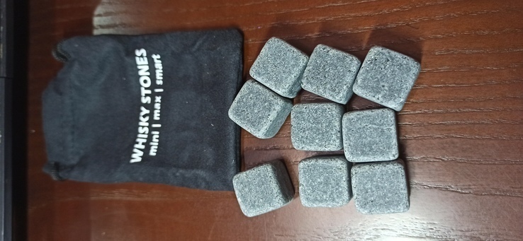 Камни для охлаждения виски 9шт с мешочком Whisky stones, фото №4