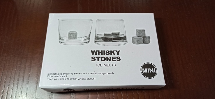 Камни для охлаждения виски 9шт с мешочком Whisky stones, фото №6