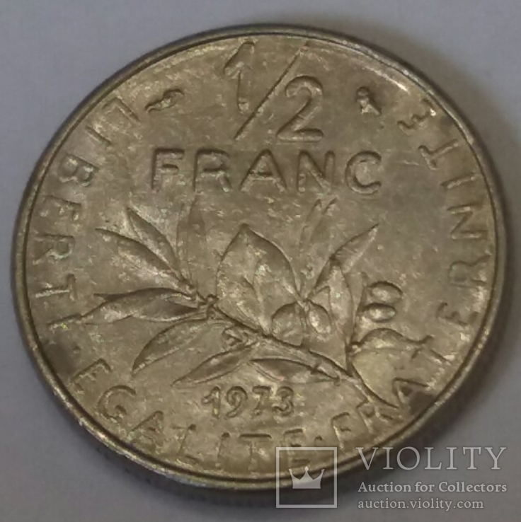 Франція ½ франка, 1973, фото №2