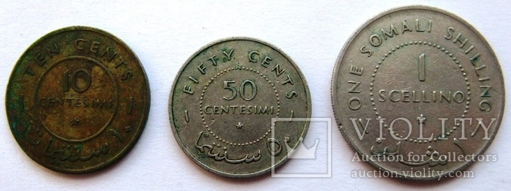 Сомали, набор 10, 50 чентезимо + 1 шиллинг 1967 г.