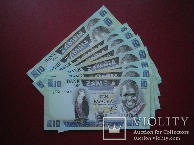 Zambia 1986 10 kwacha UNC 10 pcs.