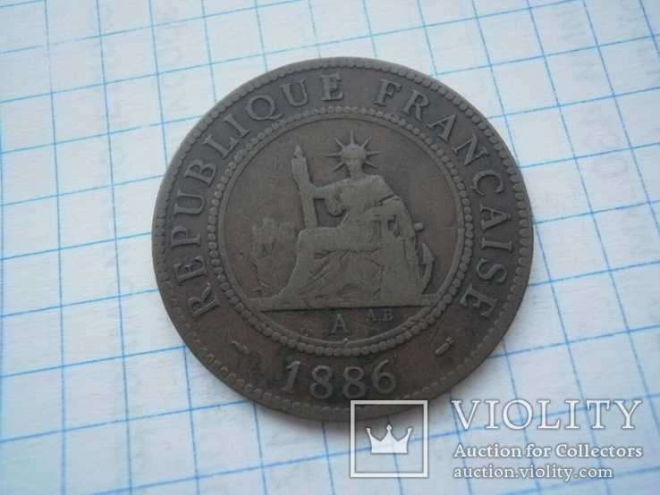 Французький Індокитай 1886 рік 1 цент., фото №2