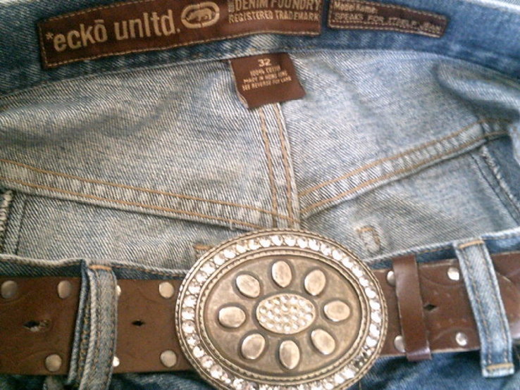 Ecko denim foundry - стильные джинс шорты с ремнем, numer zdjęcia 8
