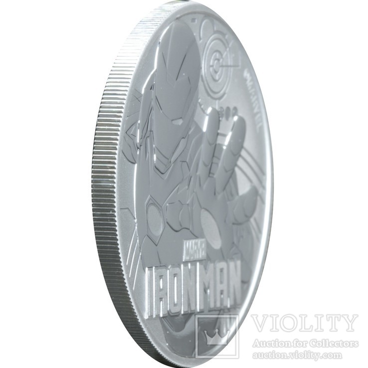 Срібна монета 1oz Залізна Людина 1 долар 2018 Тувалу, фото №4