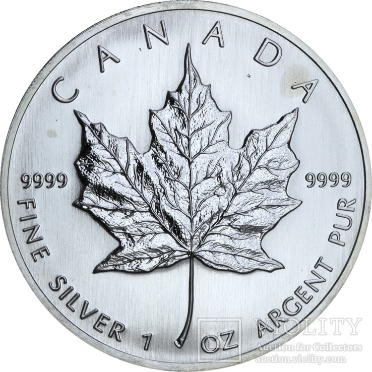 Срібна монета 1oz Кленовий Лист 5 доларів 2007 Канада