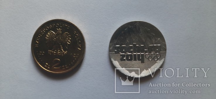25 рублей Сочи 2014 + 2 Злотых Евро 2012